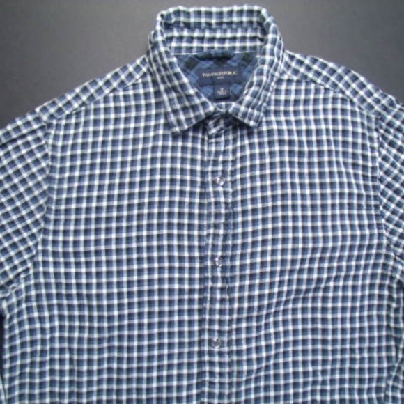 Banana Republic Medium Blue Shirt Plaid Checks - Picture 2 of 7